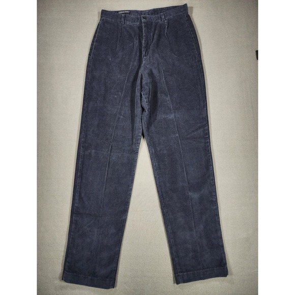 Lands' End Pants - Lands' End Women's Vintage Corduroy Navy Blue Pleated Size 10 Regular Trouser